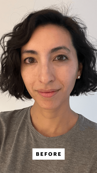 Selfie of Deanna Pai before using the SkinMedica Even Correct Brightening Treatment Pads